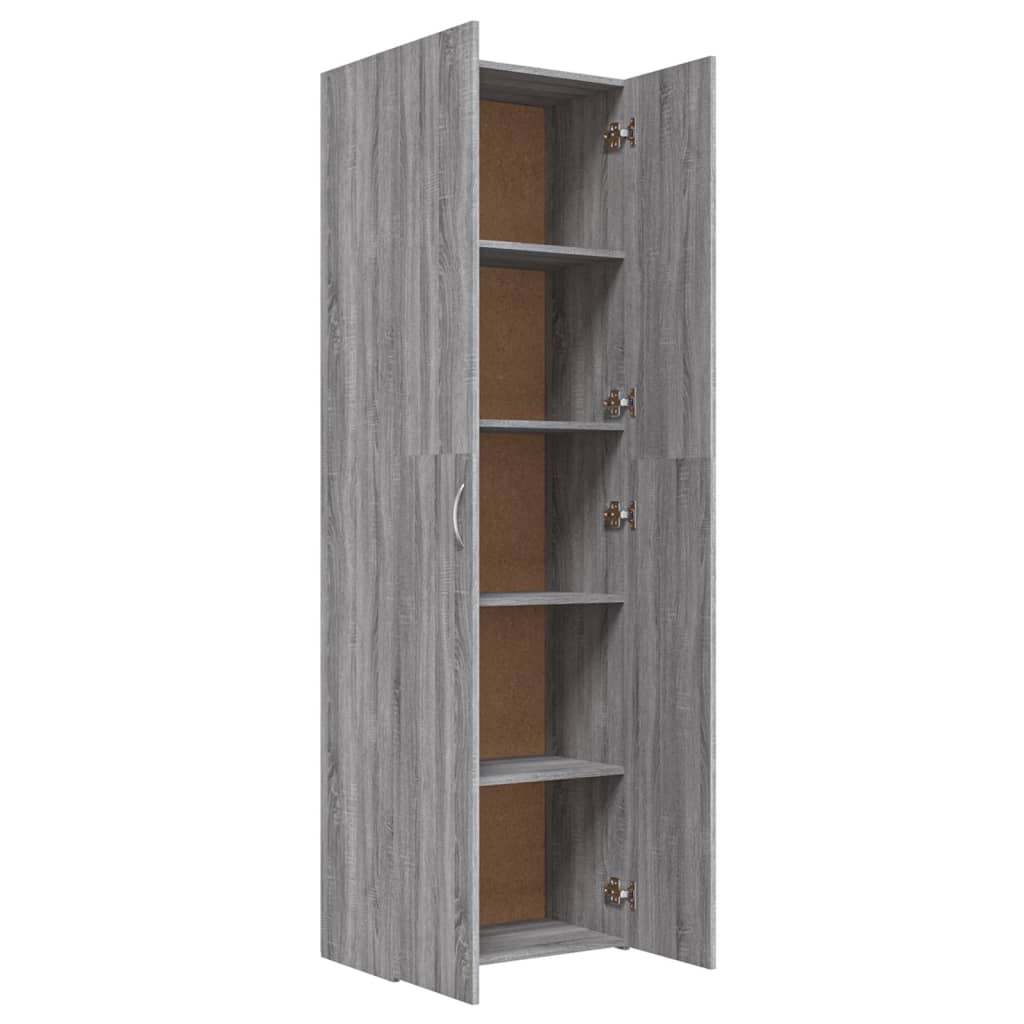 Office Cabinet Grey Sonoma 60X32X190 Cm Engineered Wood