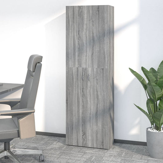 Office Cabinet Grey Sonoma 60X32X190 Cm Engineered Wood