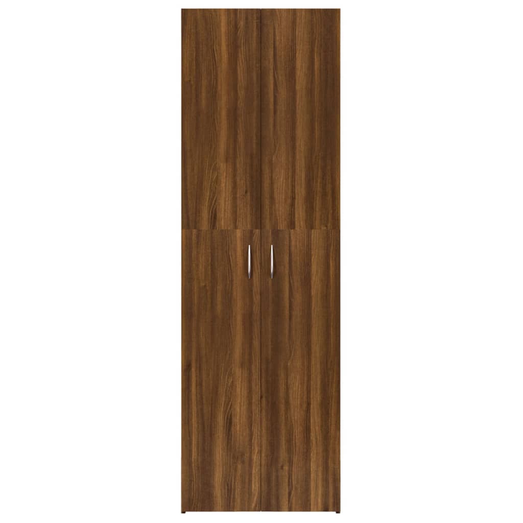 Office Cabinet Brown Oak 60X32X190 Cm Engineered Wood