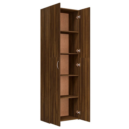 Office Cabinet Brown Oak 60X32X190 Cm Engineered Wood