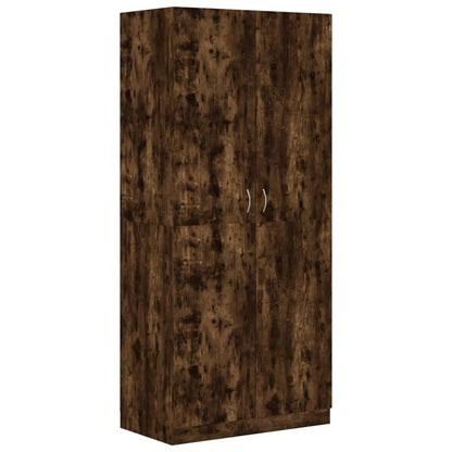 Wardrobe Smoked Oak 90X50X200 Cm Engineered Wood