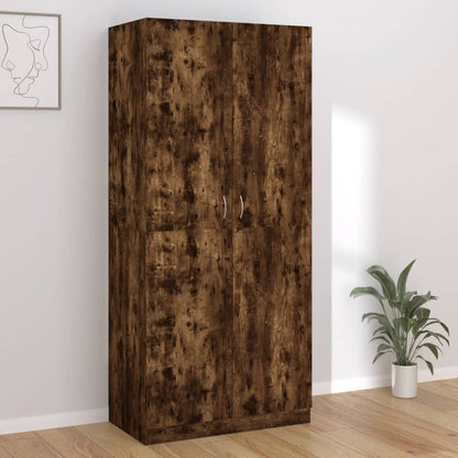 Wardrobe Smoked Oak 90X50X200 Cm Engineered Wood