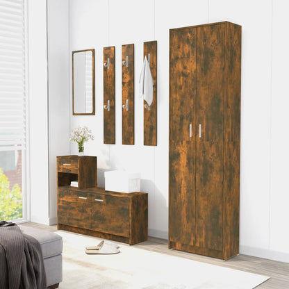 Hallway Wardrobe Smoked Oak 55X25X189 Cm Engineered Wood