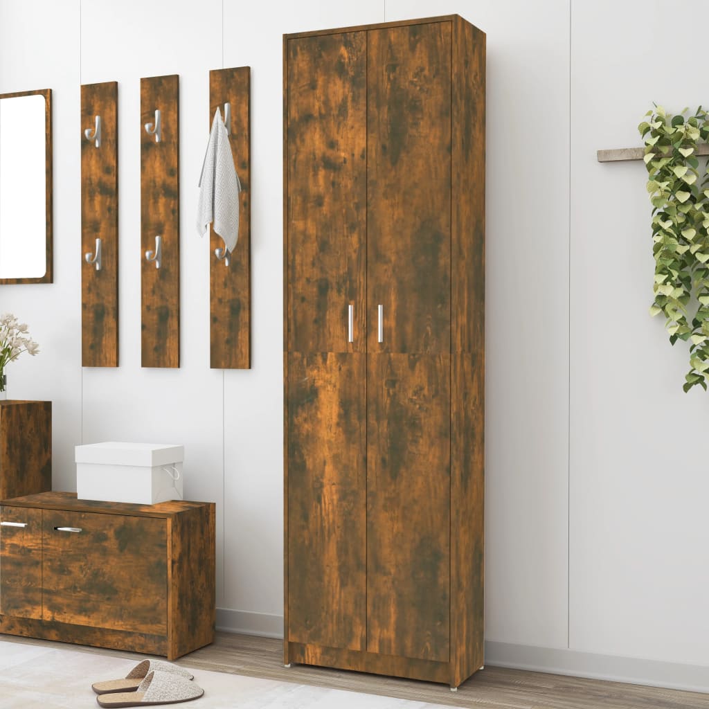 Hallway Wardrobe Smoked Oak 55X25X189 Cm Engineered Wood