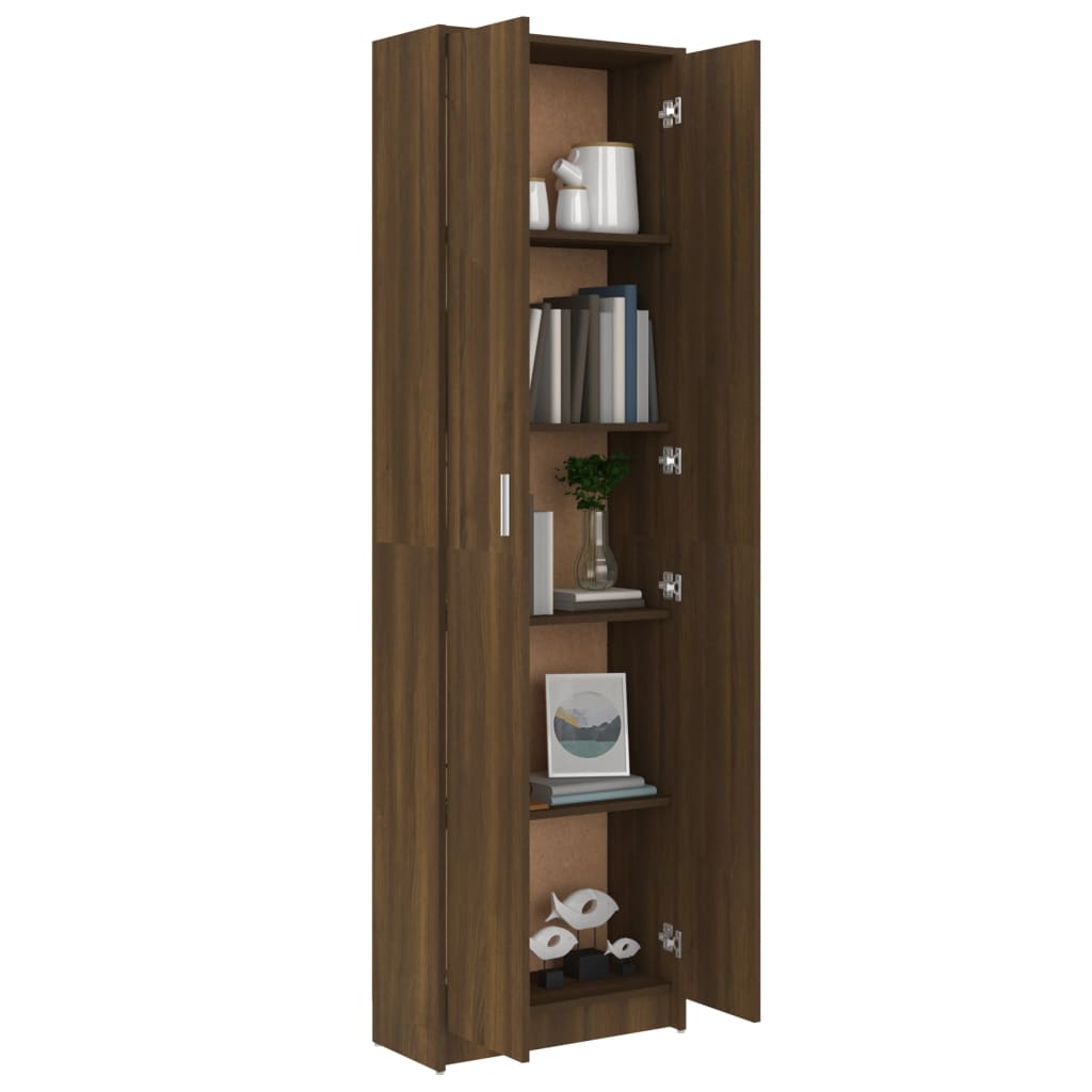 Hallway Wardrobe Brown Oak 55X25X189 Cm Engineered Wood