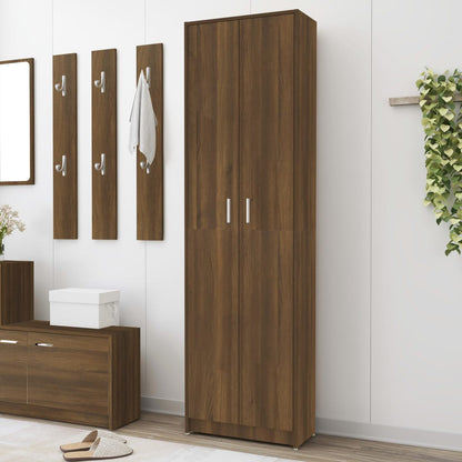 Hallway Wardrobe Brown Oak 55X25X189 Cm Engineered Wood