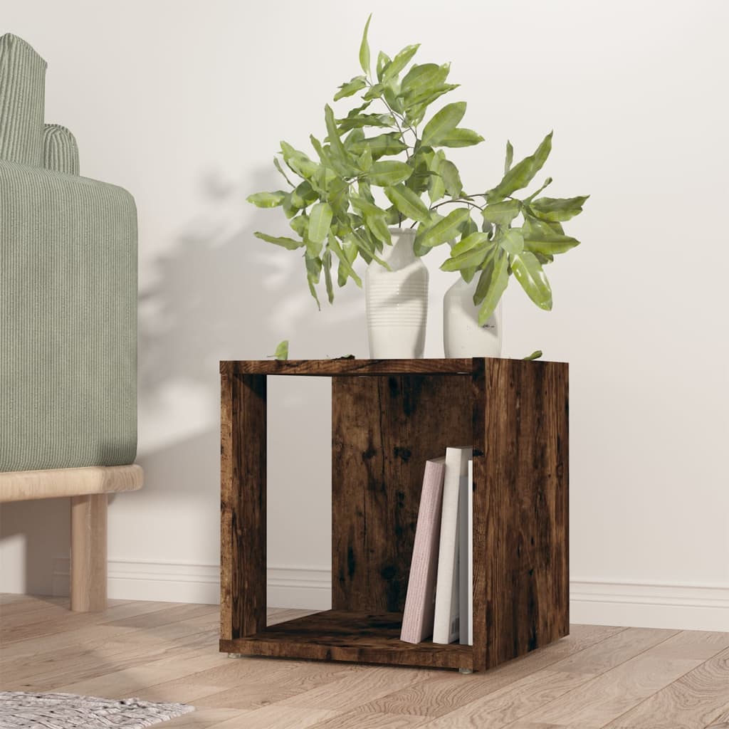 Side Table Smoked Oak 33X33X34.5 Cm Engineered Wood