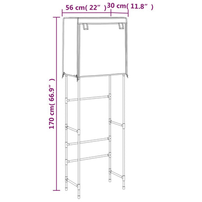 2-Tier Storage Rack Over Toilet Blue 56X30X170 Cm Iron