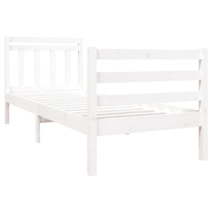 Bed Frame White 90X190 Cm Single Solid Wood