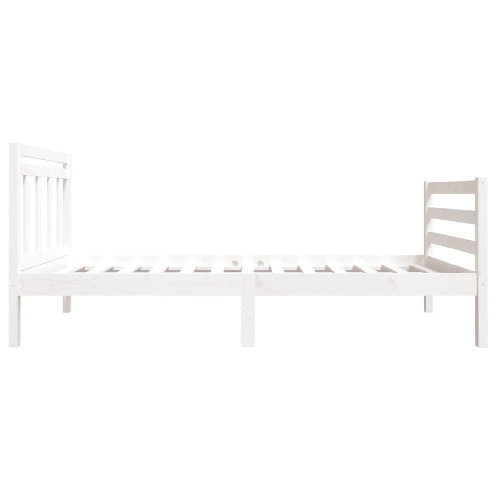 Bed Frame White 90X190 Cm Single Solid Wood