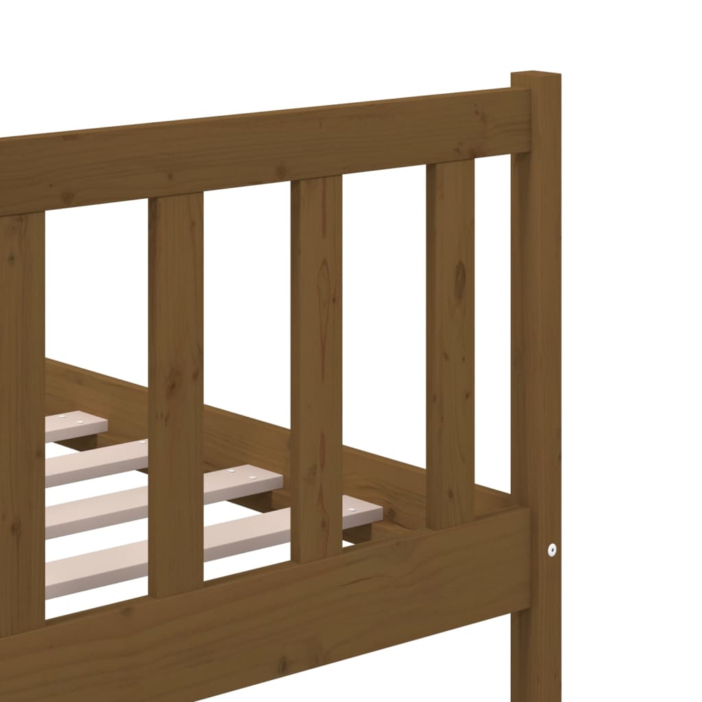 Bed Frame Honey Brown 150X200 Cm King Size Solid Wood