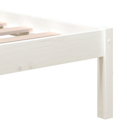 Bed Frame White 180X200 Cm Super King Size Solid Wood