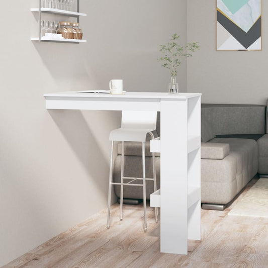 Wall Bar Table White 102X45X103.5 Cm Engineered Wood