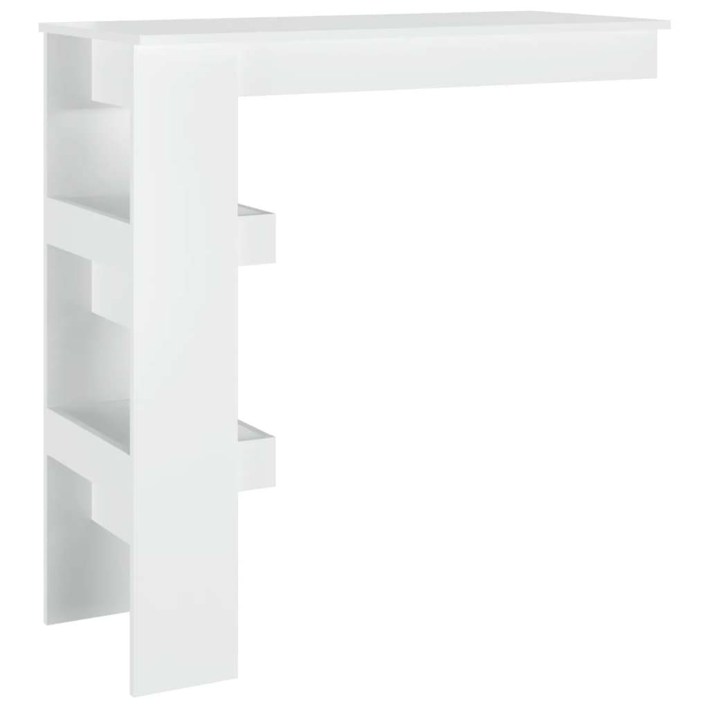 Wall Bar Table High Gloss White 102X45X103.5 Cm Engineered Wood