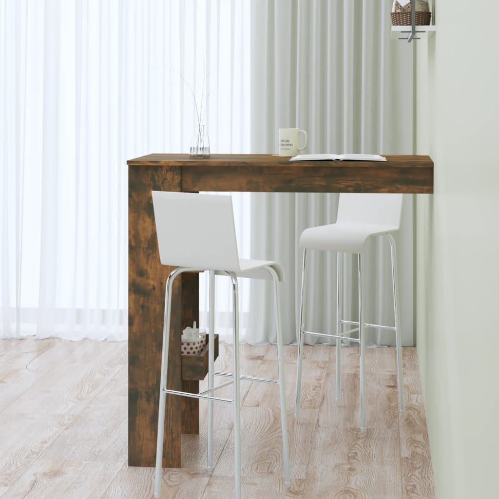 Wall Bar Table Smoked Oak 102X45X103.5 Cm Engineered Wood