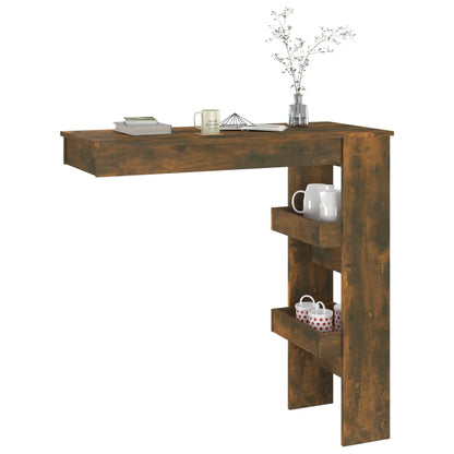 Wall Bar Table Smoked Oak 102X45X103.5 Cm Engineered Wood