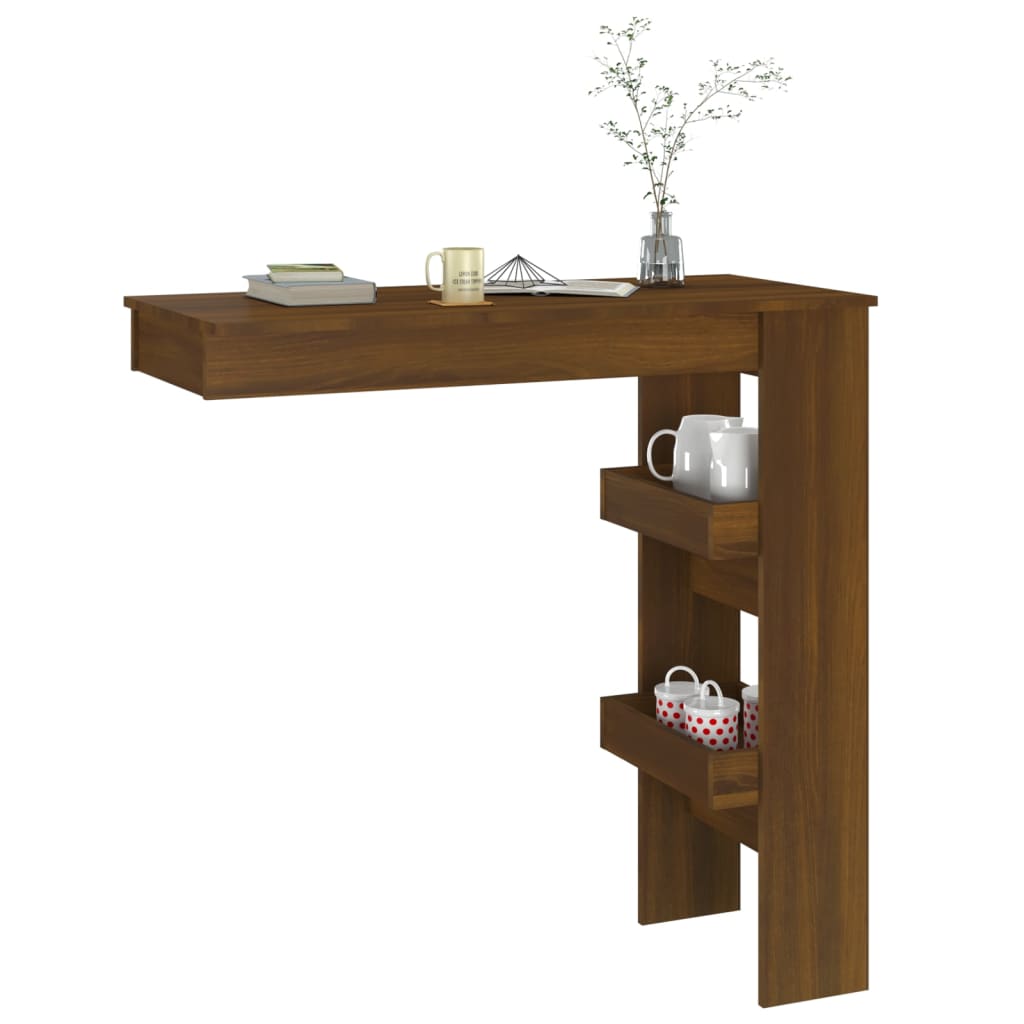 Wall Bar Table Brown Oak 102X45X103.5 Cm Engineered Wood