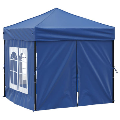 Folding Party Tent With Sidewalls Blue 2X2 M