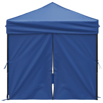 Folding Party Tent With Sidewalls Blue 2X2 M