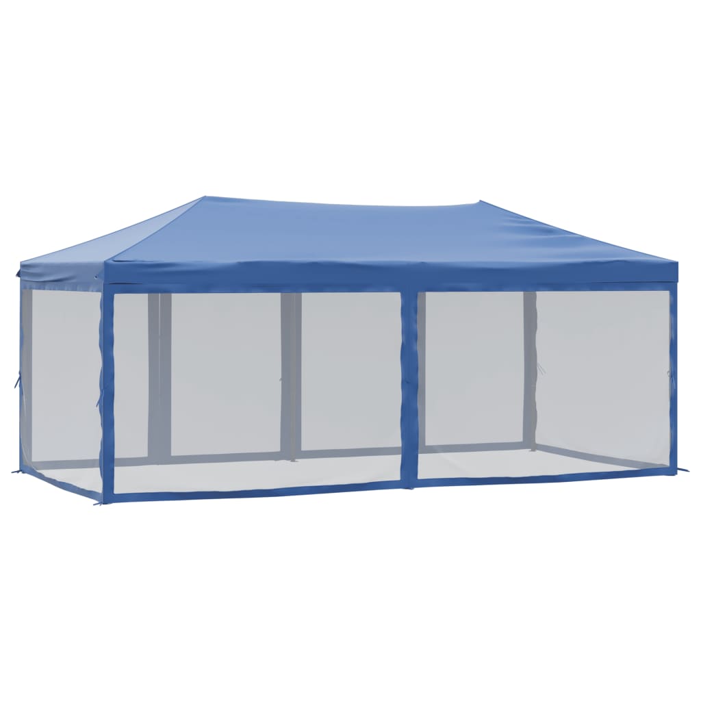 Folding Party Tent With Sidewalls Blue 3X6 M