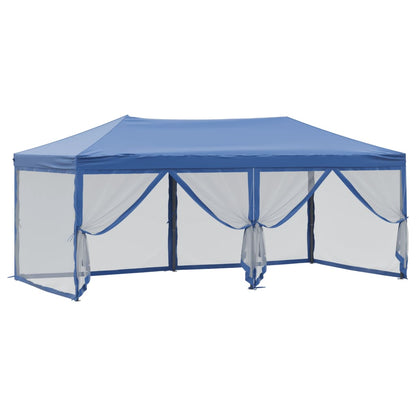 Folding Party Tent With Sidewalls Blue 3X6 M