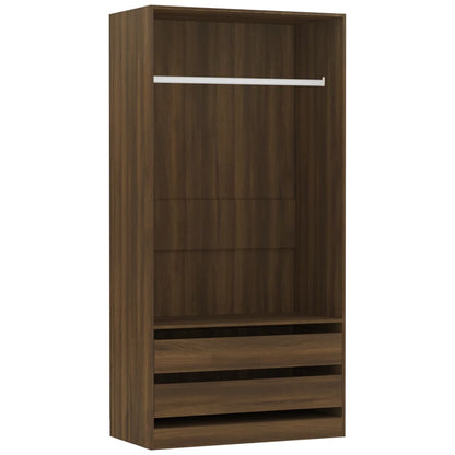 Wardrobe Brown Oak 100X50X200 Cm Engineered Wood