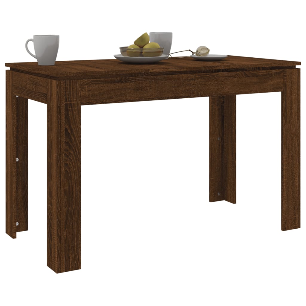 Dining Table Brown Oak 120X60X76 Cm Engineered Wood