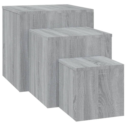 Side Tables 3 Pcs Grey Sonoma Engineered Wood