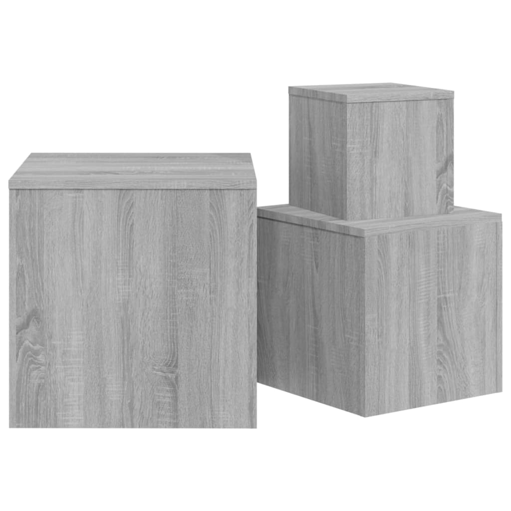 Side Tables 3 Pcs Grey Sonoma Engineered Wood