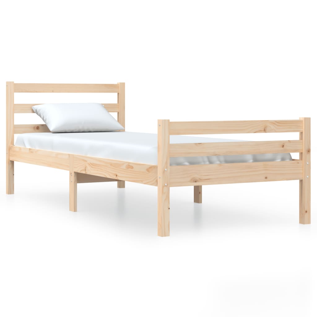 Bed Frame Solid Wood 90X190 Cm Single