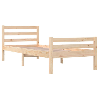 Bed Frame Solid Wood 90X190 Cm Single