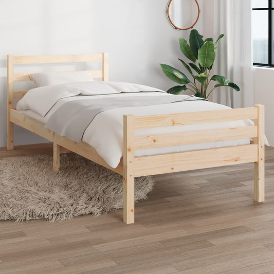 Bed Frame Solid Wood 90X190 Cm Single