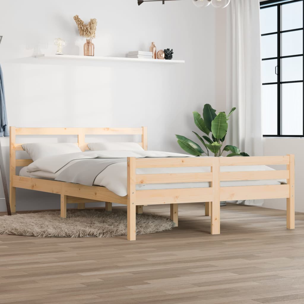 Bed Frame Solid Wood 120X190 Cm Small Double