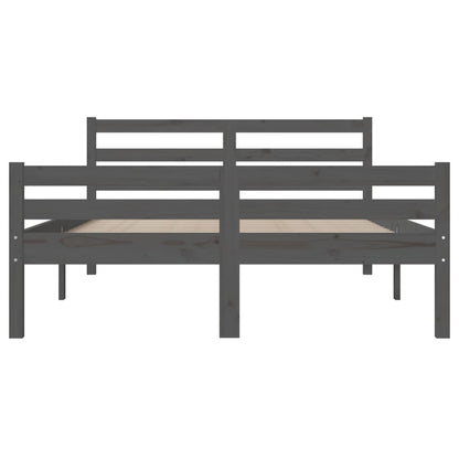 Bed Frame Grey Solid Wood 120X190 Cm Small Double