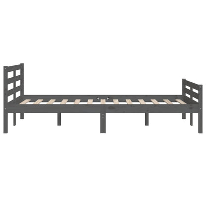 Bed Frame Grey Solid Wood 120X190 Cm Small Double