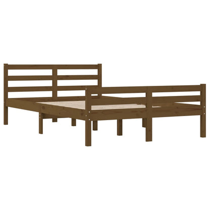 Bed Frame Honey Brown Solid Wood 120X190 Cm Small Double