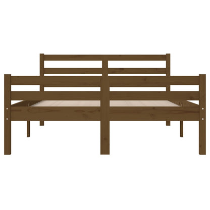 Bed Frame Honey Brown Solid Wood 120X190 Cm Small Double