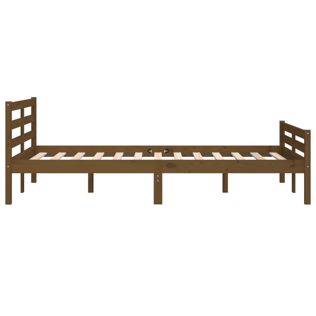 Bed Frame Honey Brown Solid Wood 120X190 Cm Small Double