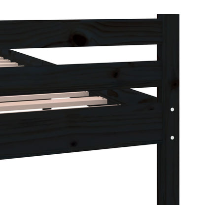 Bed Frame Black Solid Wood 150X200 Cm King Size