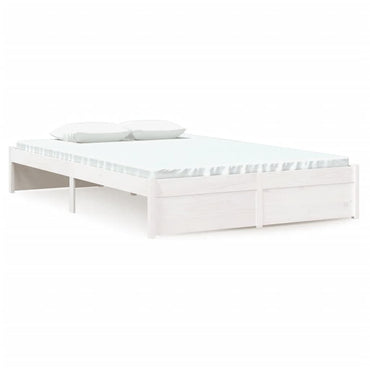 Bed Frame White Solid Wood 120X190 Cm Small Double