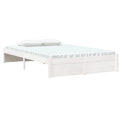 Bed Frame White Solid Wood 120X190 Cm Small Double