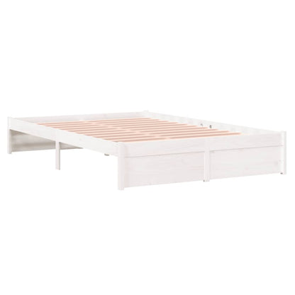 Bed Frame White Solid Wood 120X190 Cm Small Double