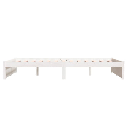 Bed Frame White Solid Wood 120X190 Cm Small Double