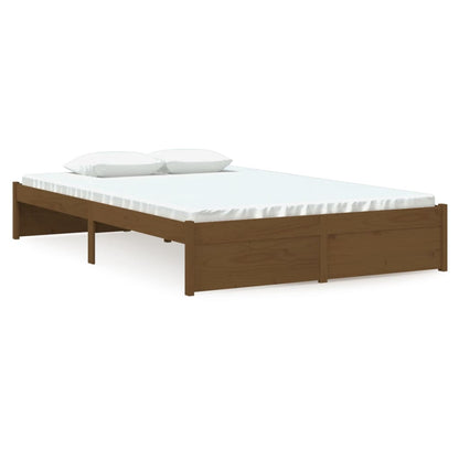 Bed Frame Honey Brown Solid Wood 120X190 Cm Small Double