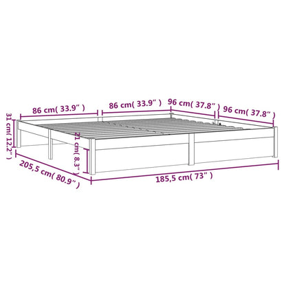 Bed Frame Solid Wood 180X200 Cm Super King Size