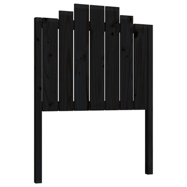 Bed Headboard Black 81X4X110 Cm Solid Wood Pine