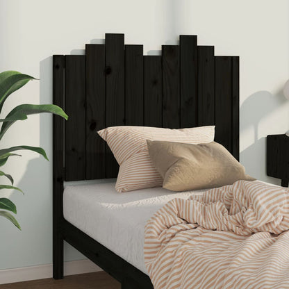 Bed Headboard Black 96X4X110 Cm Solid Wood Pine