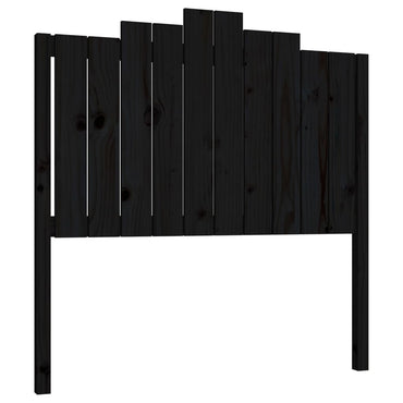 Bed Headboard Black 106X4X110 Cm Solid Wood Pine