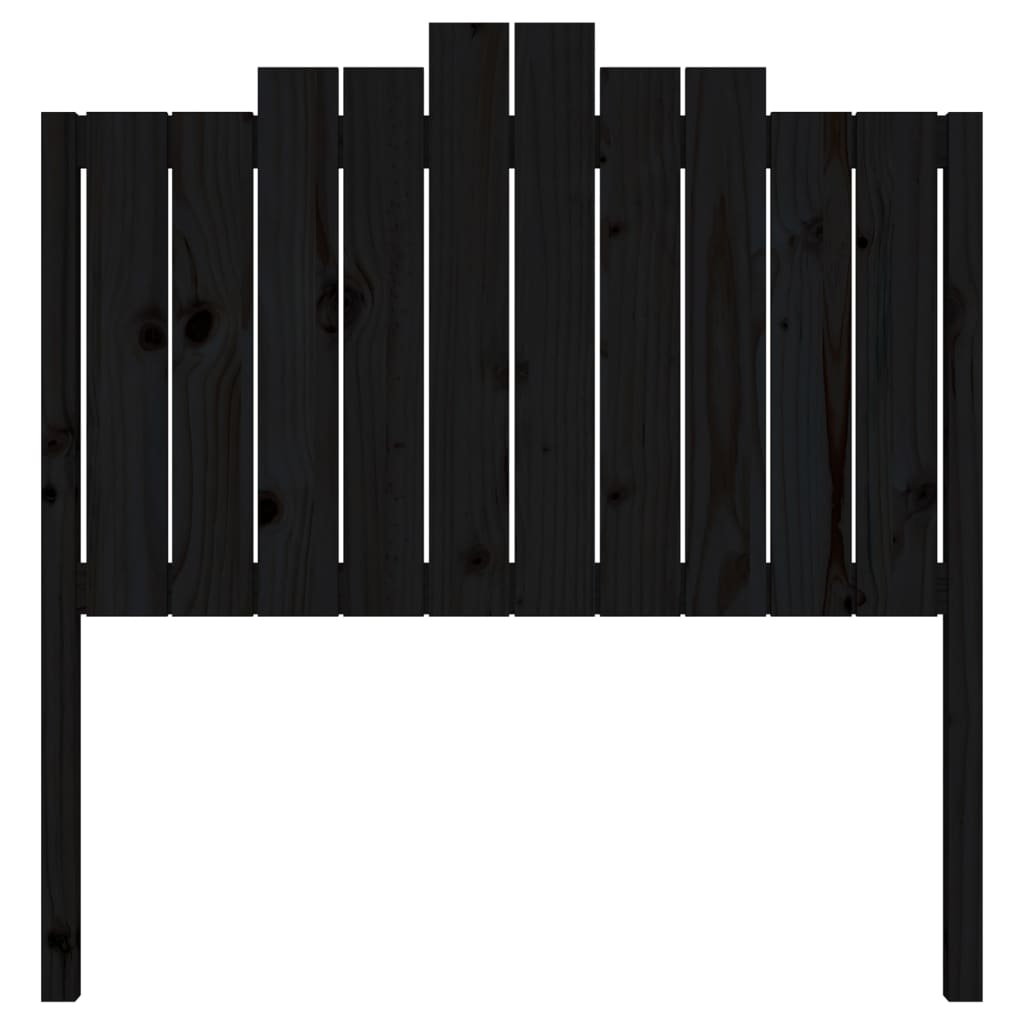 Bed Headboard Black 106X4X110 Cm Solid Wood Pine