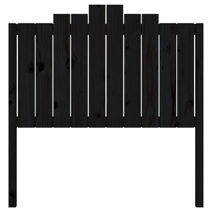 Bed Headboard Black 106X4X110 Cm Solid Wood Pine